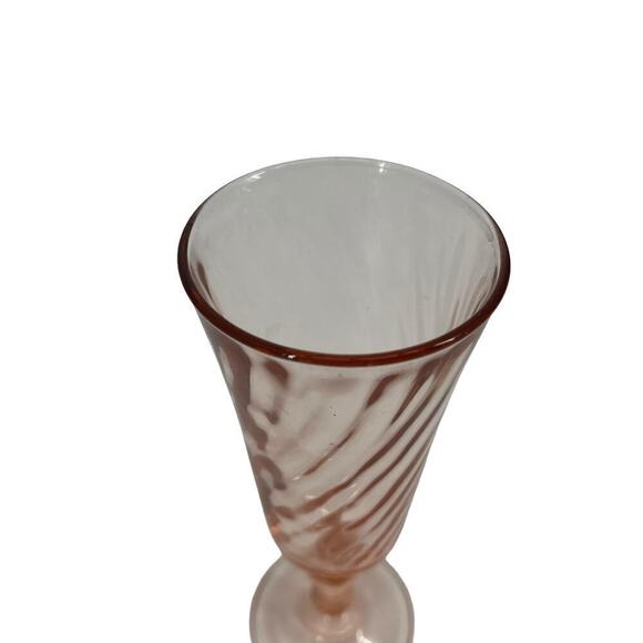 Vintage Rosaline Pink Swirl Champagne Flute French Cristal D’Arques Durand - Picture 2 of 5